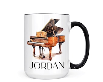 Personalized Piano Coffee Mug: Musician Gift