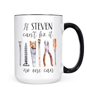 Personalized Handyman Mug, Custom Name Coffee Cup, Gift for Him, Dad Birthday Present