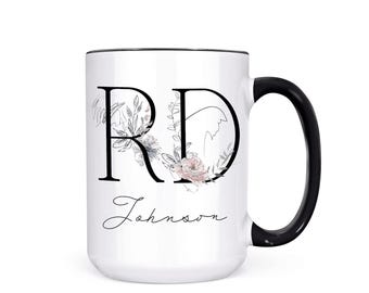 Personalized Registered Dietitian Mug: Floral RD Gift