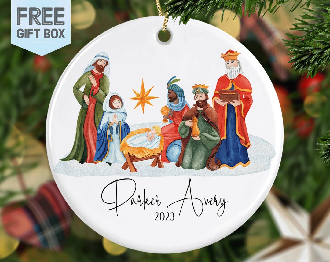 Personalized Round Christian Christmas Ornament 3 Kings - Etsy