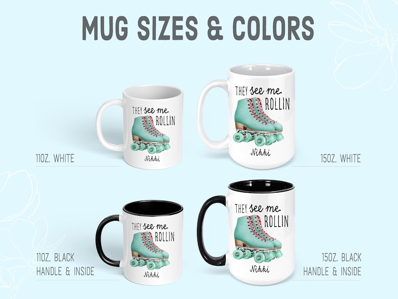 Personalized Roller Skate Mug: Roller Derby Gift afbeelding 8