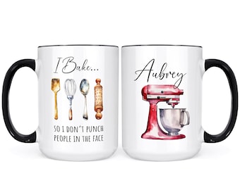 Personalized Baker Mug: Funny Baking Gift, Custom Name Coffee Mug