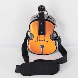 Violin with strings black and brown