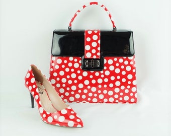 Shoe-Handbag-Set Polka-dotted 2