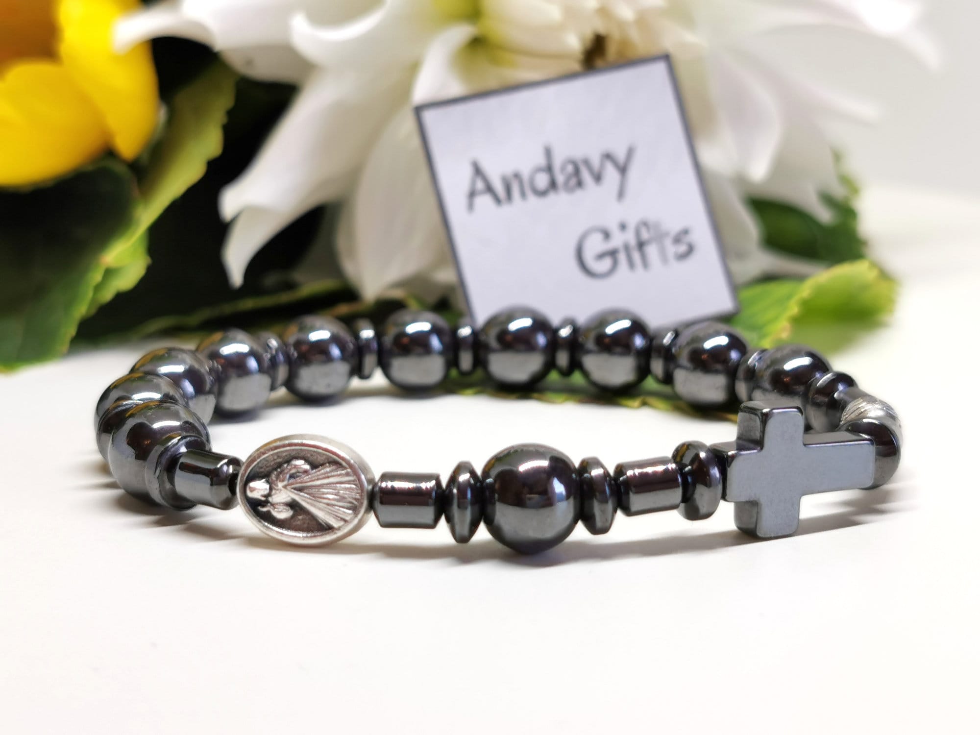 Hematite devotional hotsell saints bracelet