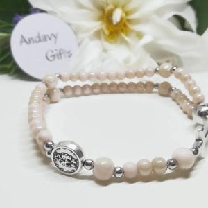 Bracelet chapelet fait main médaille miraculeuse extensible, chapelet unique en petites perles, petit chapelet catholique de 5 décennies | Bijoux catholiques AndavyGifts image 5