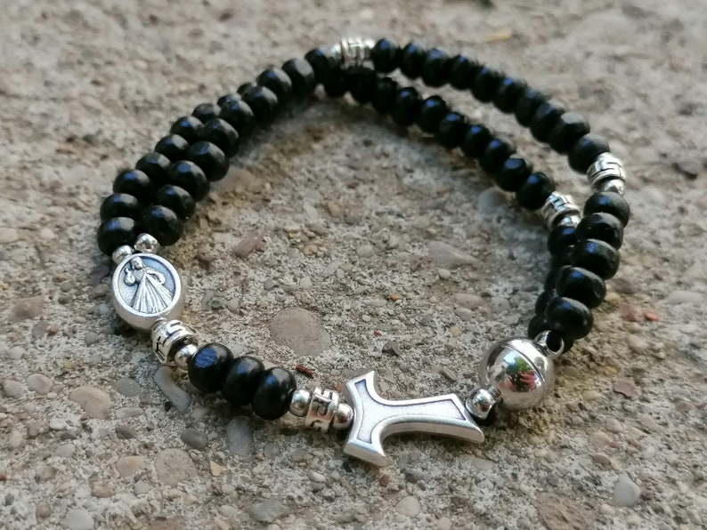 Handmade Men's Tiny Wooden Rosary Bracelet Small Catholic Etsy
