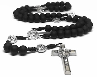 St Benedict medal sturdy cord rosary gift for godfather, father priest or simply for yourself | AndavyGifts Catholic Gifts