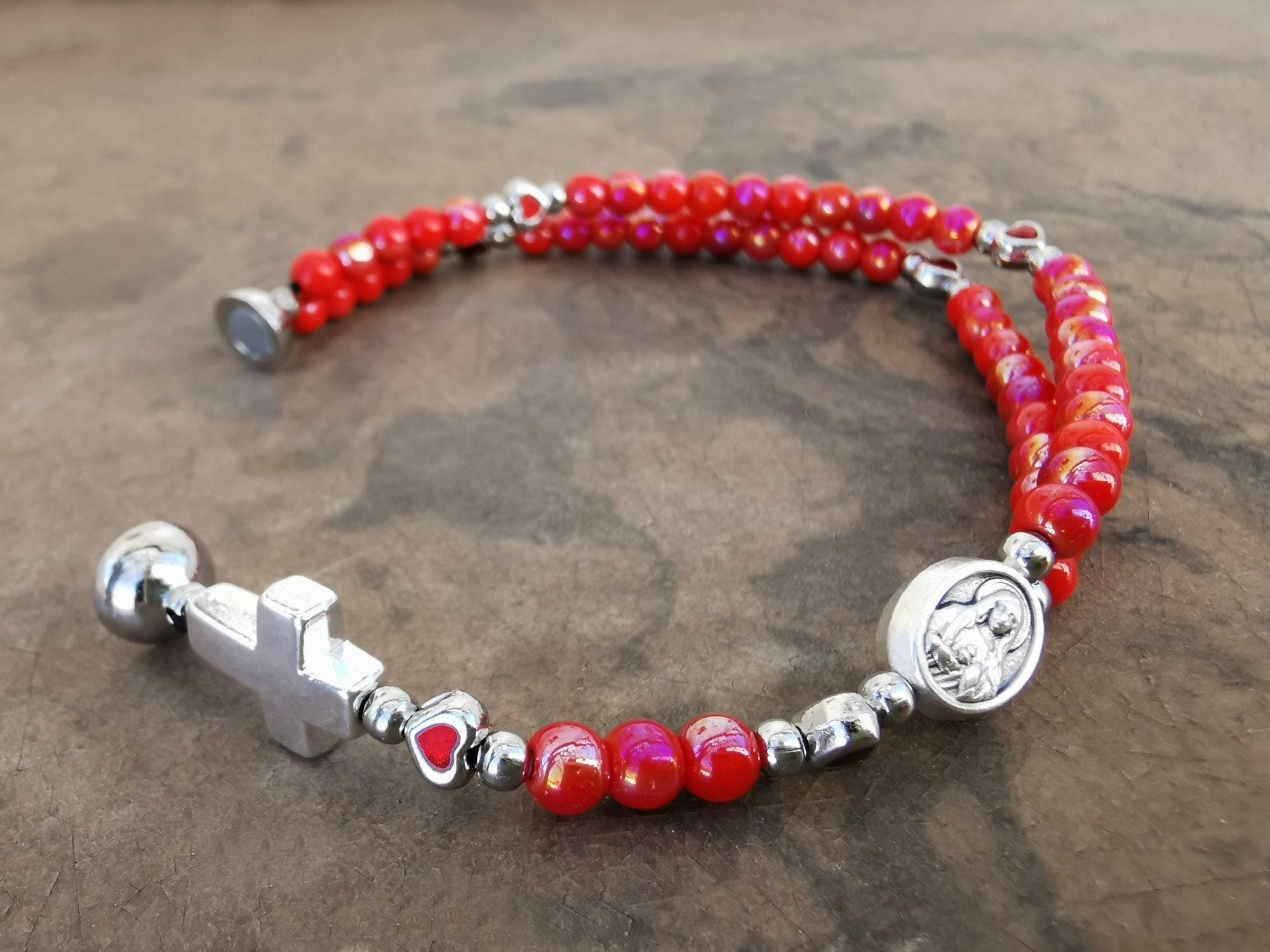 Immaculate Heart of Virgin Mary Cute Custom Rosary Bracelet Gift for ...