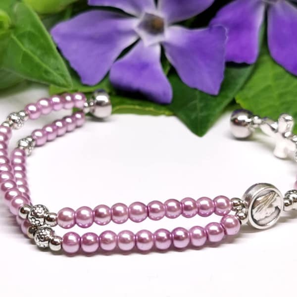 Minimalist Virgin Mary rosary bracelet | custom sized Christian jewelry with devotional medal of your choice | AndavyGifts