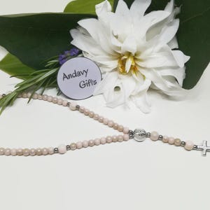 Bracelet chapelet fait main médaille miraculeuse extensible, chapelet unique en petites perles, petit chapelet catholique de 5 décennies | Bijoux catholiques AndavyGifts image 3