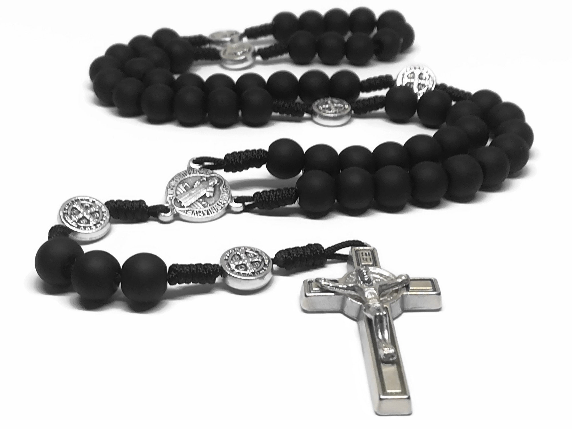 St Benedict medal sturdy cord rosary gift for godfather, father priest or simply for yourself | AndavyGifts Catholic Gifts