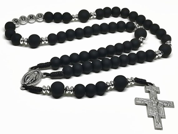 Personalized Catholic San Damiano cross handmade rosary | Etsy