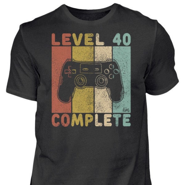 Birthday Shirt Men 40th Birthday Man 40 Years Vintage Gamer T-Shirt Gift
