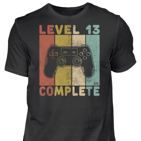 Geburtstagsshirt Kinder 13. Geburtstag Junge 13 Jahre Vintage Gamer T-Shirt Geschenk