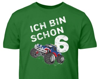 Monster Truck Geburtstagsshirt Kinder 6. Geburtstag Junge 6 Jahre T-Shirt Geschenk