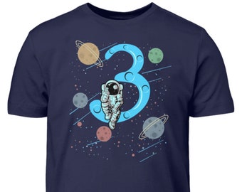 Astronaut Geburtstagsshirt Kinder 3. Geburtstag Jungen 3 Jahre T-Shirt Geschenk