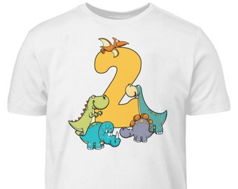 Dino Birthday Shirt Kids 2nd Birthday Boy 2 Years Dinosaur T-Shirt Gift