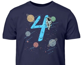 Astronaut Geburtstagsshirt Kinder 4. Geburtstag Jungen 4 Jahre T-Shirt Geschenk