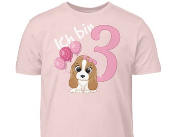 Hund Geburtstagsshirt Kinder 3. Geburtstag Mädchen 3 Jahre T-Shirt Geschenk