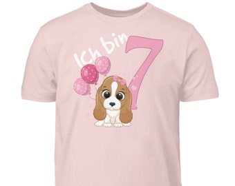 Hund Geburtstagsshirt Kinder 7. Geburtstag Mädchen 7 Jahre T-Shirt Geschenk