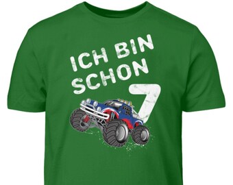 Monster Truck Geburtstagsshirt Kinder 7. Geburtstag Junge 7 Jahre T-Shirt Geschenk