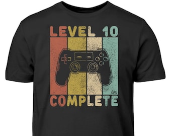 Geburtstagsshirt Jungen 10. Geburtstag Junge 10 Jahre Vintage Gamer T-Shirt Geschenk