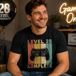 Birthday shirt for men, 28th birthday, vintage gamer t-shirt, gift