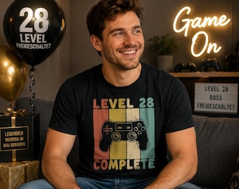 Birthday shirt for men, 28th birthday, vintage gamer t-shirt, gift