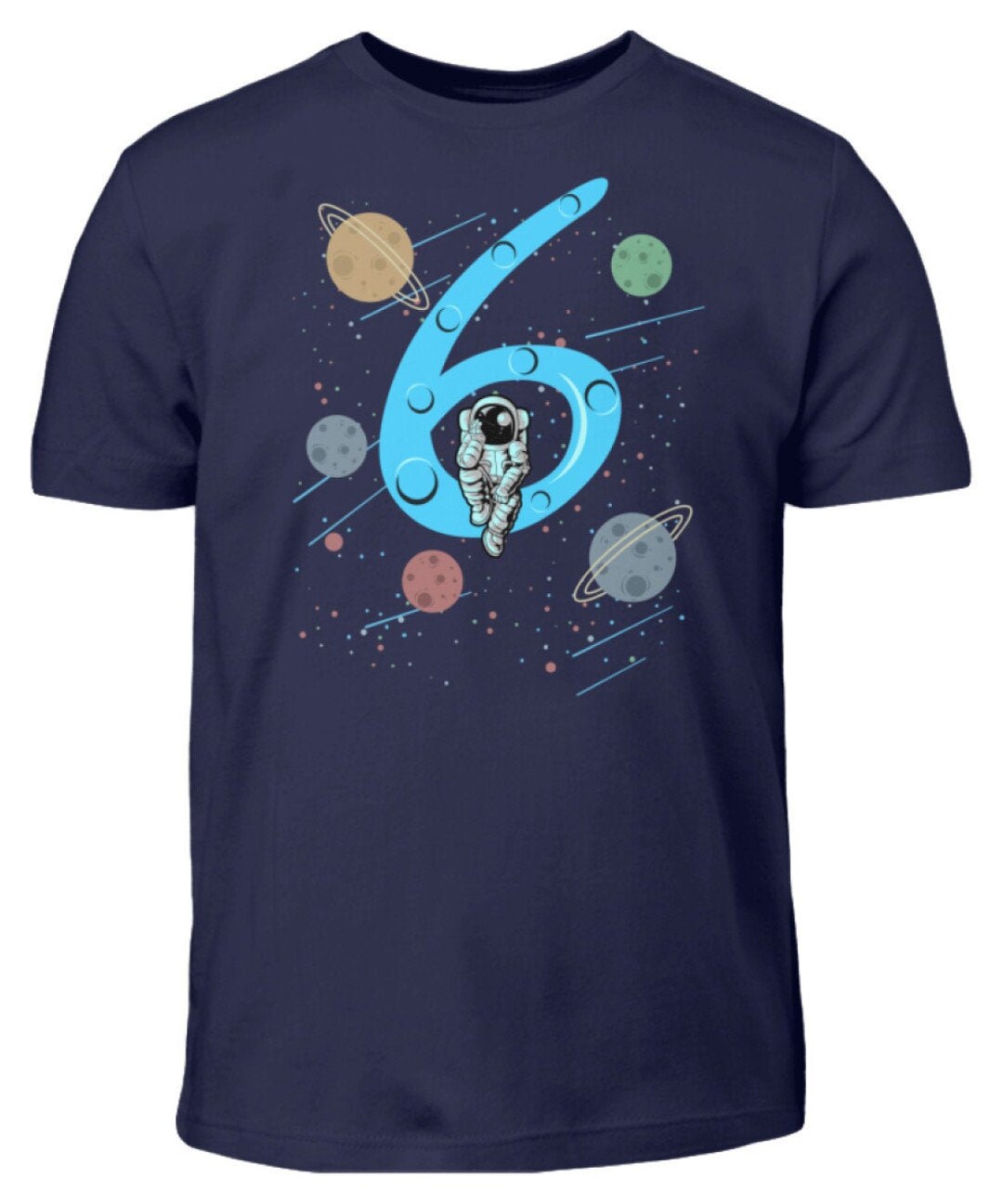Kinder T-Shirt Zum 6. Geburtstag – Jungen-Shirt Mit Krone, Größe 128, Weiß, 100% Baumwolle