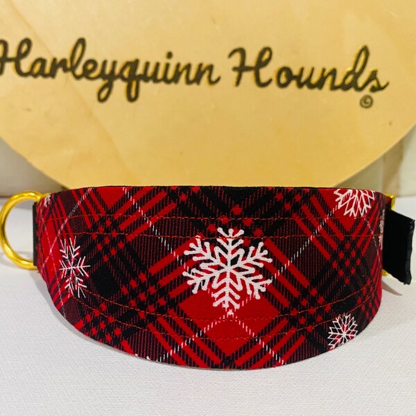 Christmas Snowflake Martingale Dog Collar