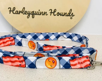 Egg And Bacon Fabric Dog Lead