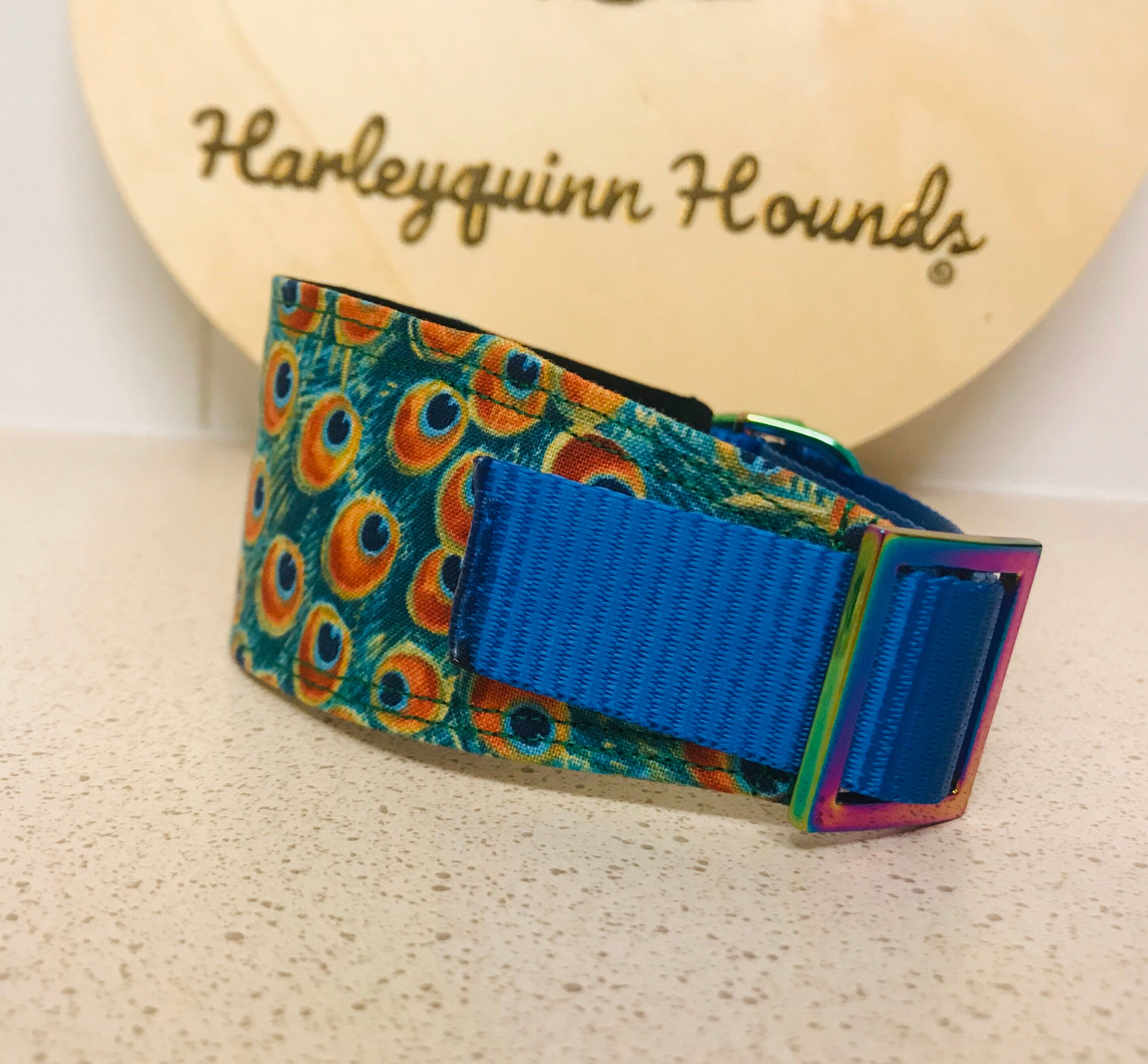 Peacock Whippet or Greyhound Martingale Collar Etsy