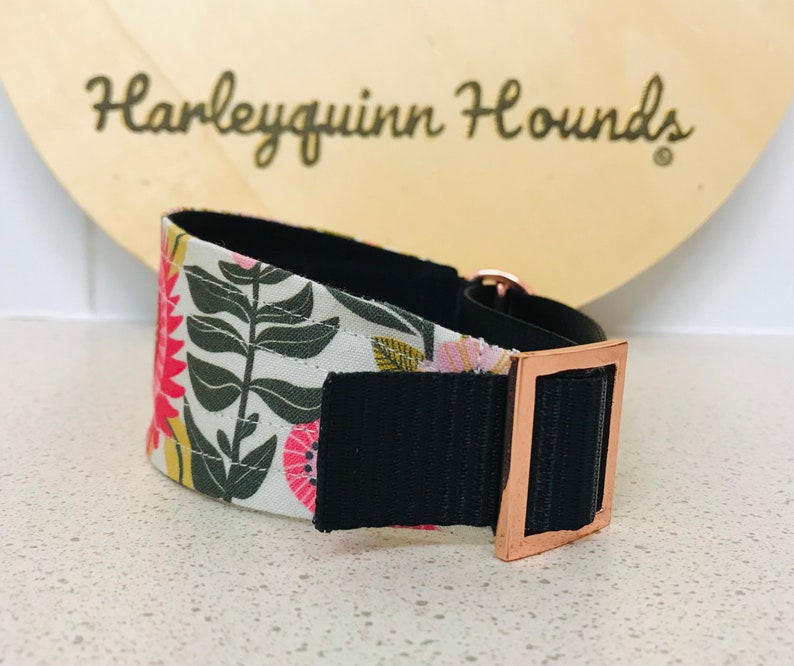 Ivory Blooms Floral Fabric Dog Collar