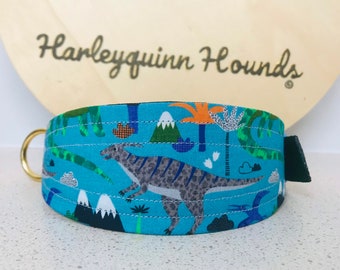 Dinosaur Whippet or greyhound Martingale Collar