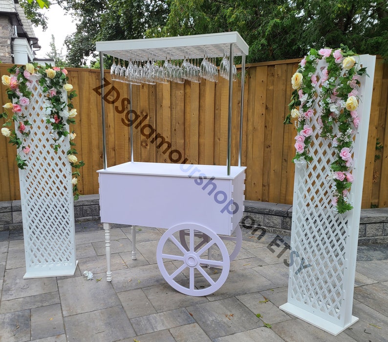 Champagne Cart, Drink Cart, Vendor Cart, Drink and Food Display for Parties and Events, Bridal Showers and Birthdays 