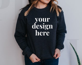 Couple Sweatshirt Mockup Gildan Black Light Blue Etsy