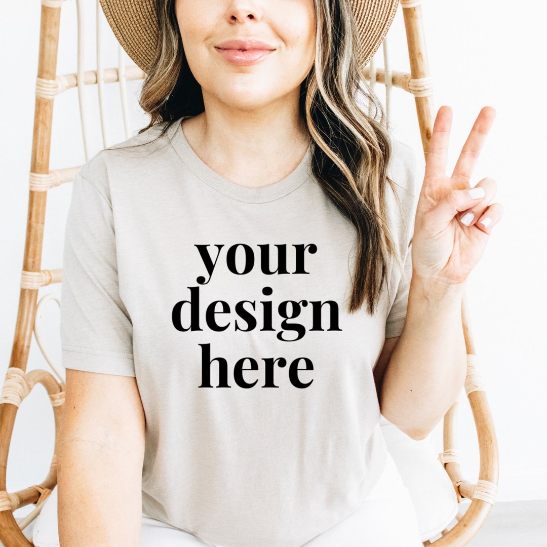 Bella Canvas 3001 Mockup, Heather Tan Shirt Mockup, Model Mockup - Etsy