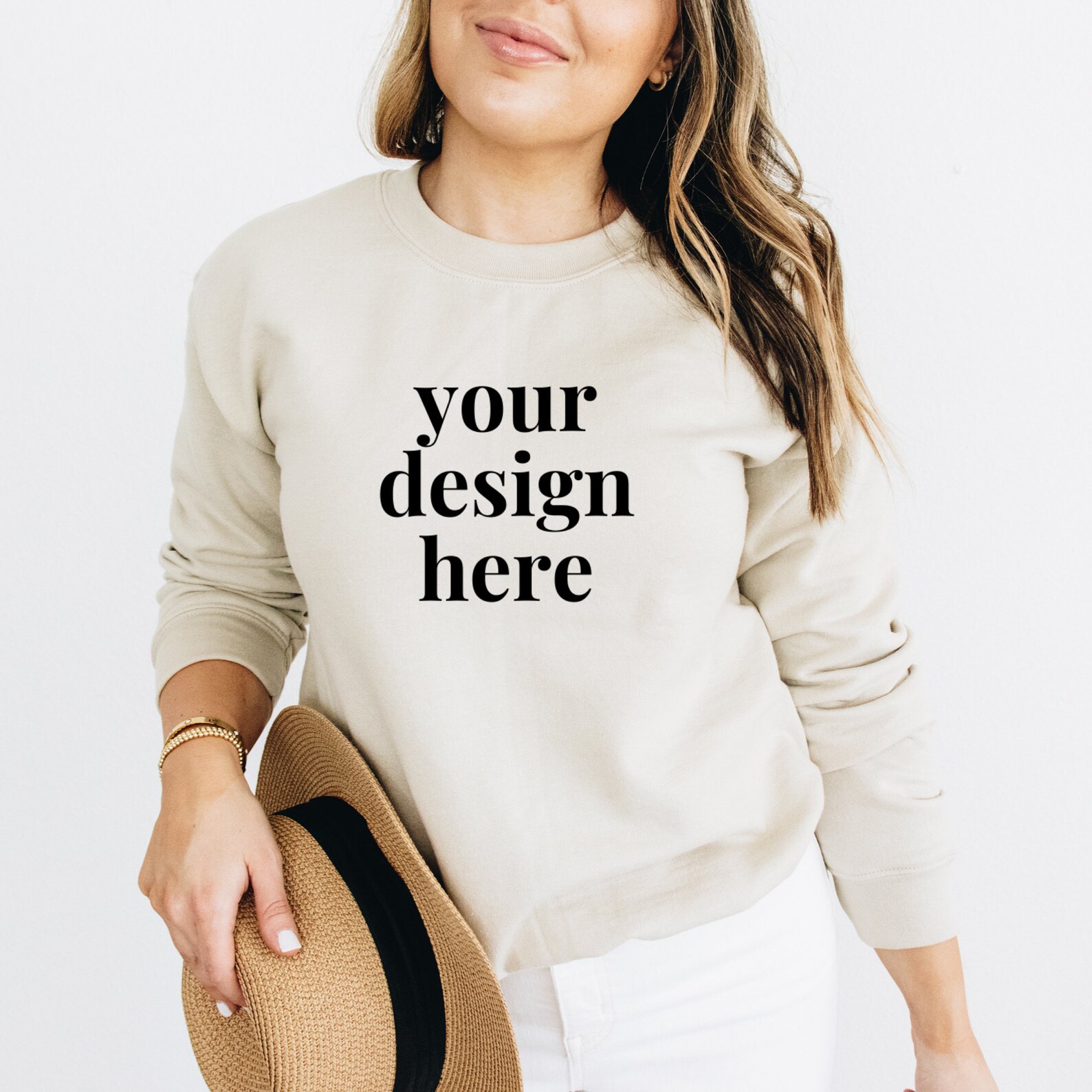 Download Gildan 18000 Mockup Sand Sweatshirt Mockup Pretty Little ...