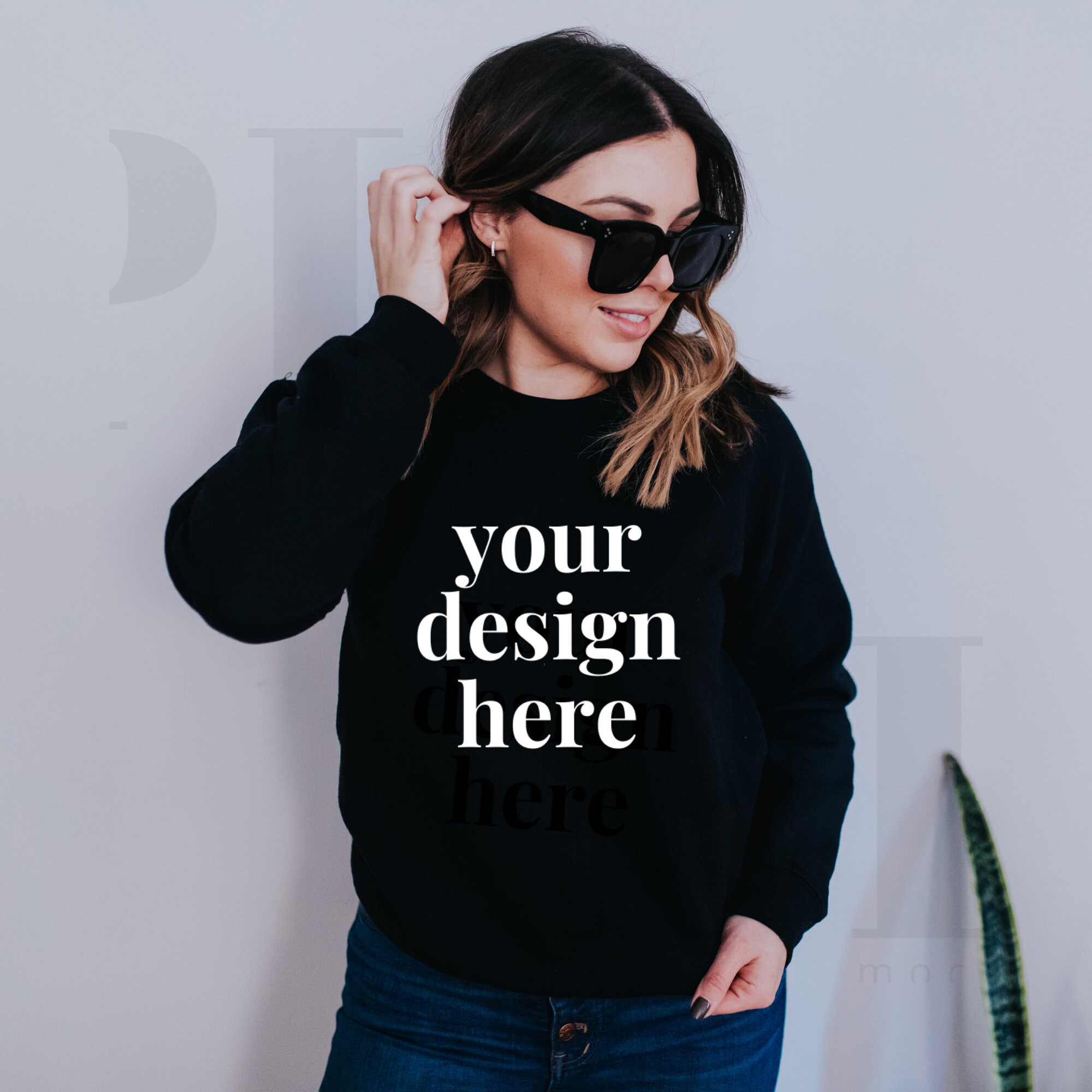 Download Gildan 18000 Sweatshirt Mockup Black T Shirt Mockup Etsy