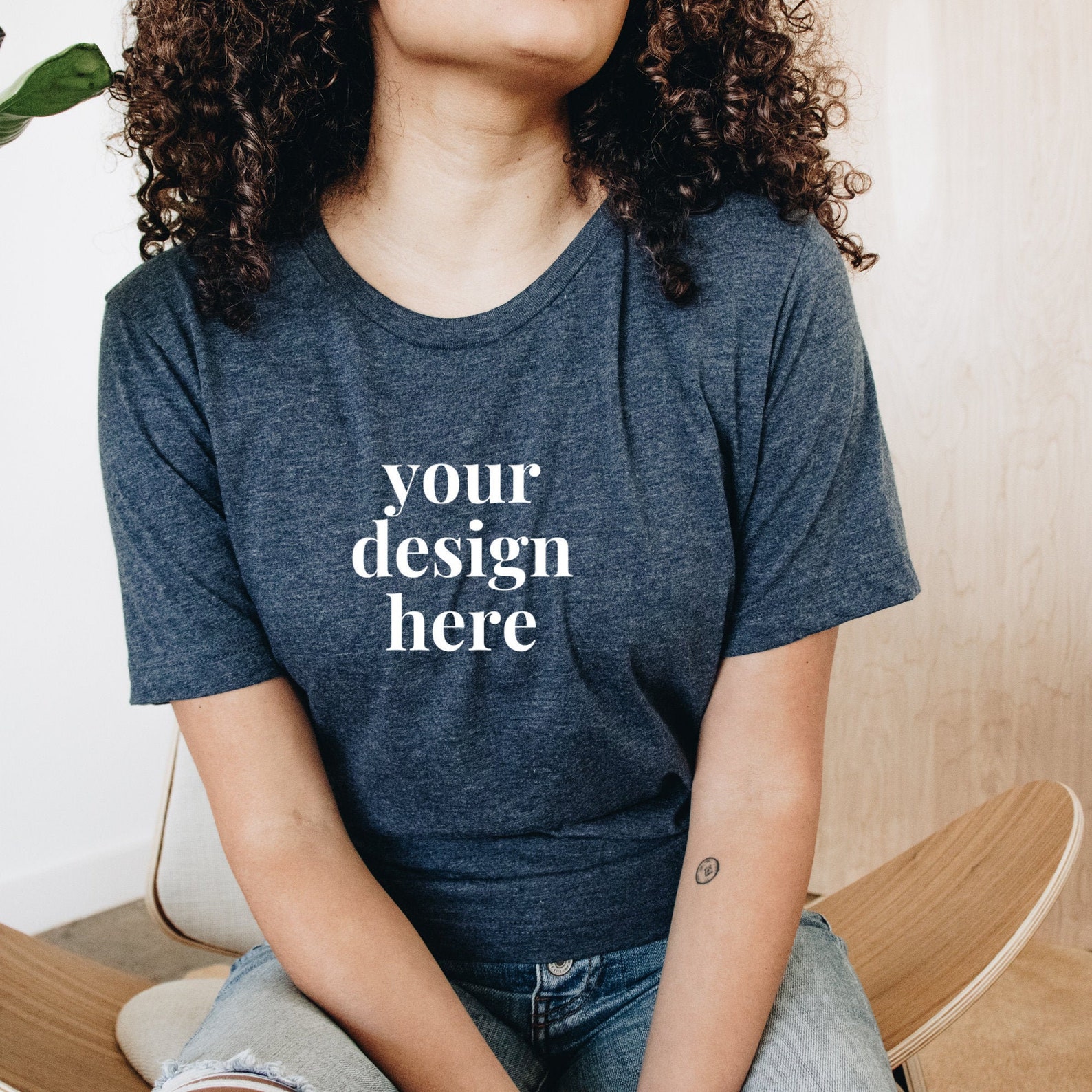 Download T-Shirt Mockup Heather Navy Shirt Mockup Bella Canvas 3001 | Etsy