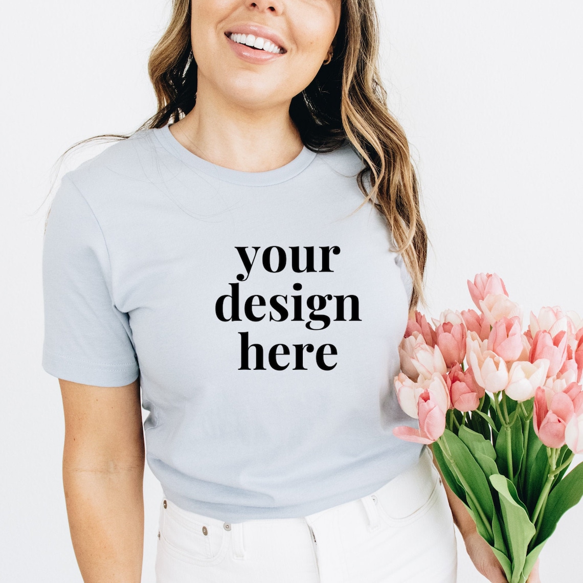 T-Shirt Mockup Light Blue Shirt Mockup Bella Canvas 3001 ...