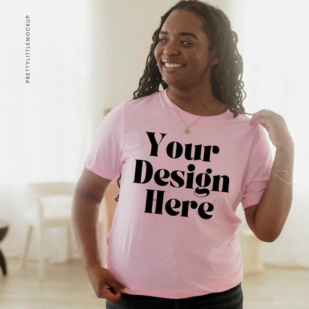 Bella Canvas Mockup, Bella 3001C Mockup, Bella Canvas Pink Mockup ...