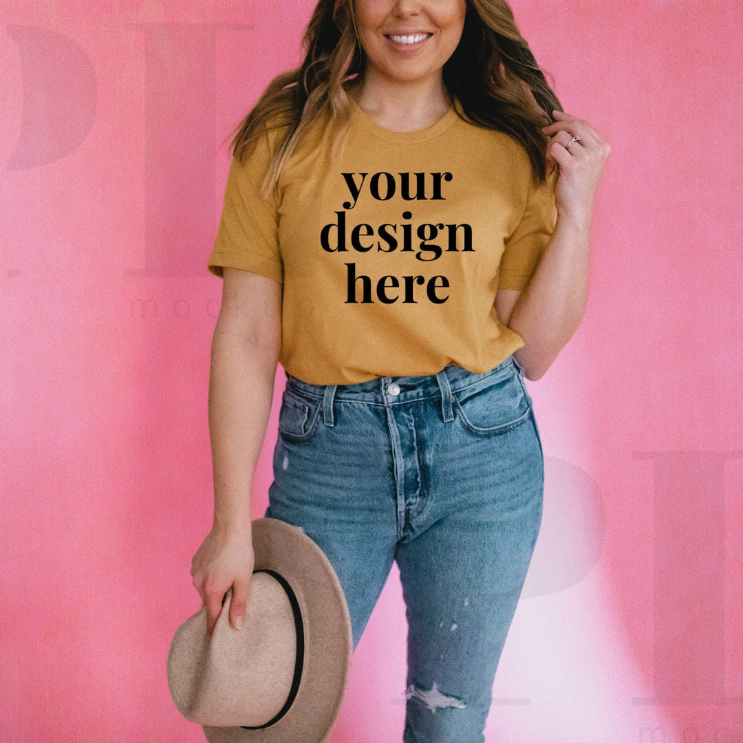 Bella Canvas 3001 Mockup, Heather Mustard, 3001 Bella Canvas Mockup - Etsy