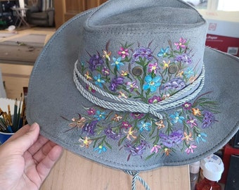 Cowboy hat with Garden Flowers