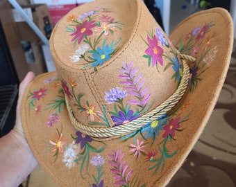 Cowboy hat with Garden Flowers