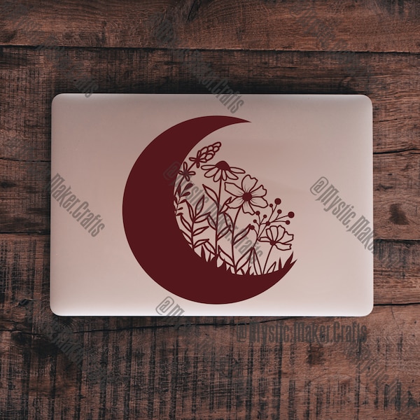 Crescent Moon Decal Etsy