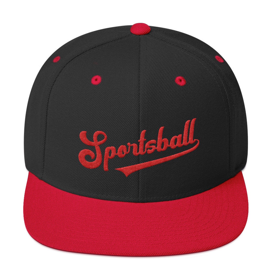Sportsball Script Snapback Baseball Hat Classic Cap With Embroidered