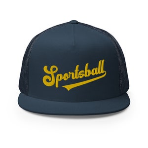 Sportsball Mesh Snapback Trucker Cap - Funny Ironic Sports Ball Team Baseball Cap