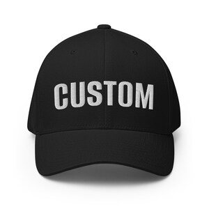 CUSTOM ORDER Black FlexFit Baseball Hat - Personalized Embroidered Design